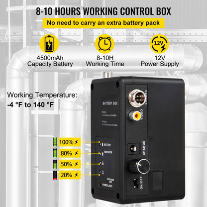 010661582246 - 150FT Pipeline Inspection Camera with 9" Monitor & DVR Function