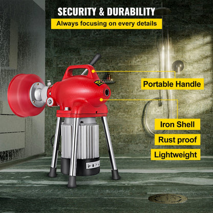 010227957624 - 250W Portable Drain Cleaner with 400RPM Speed