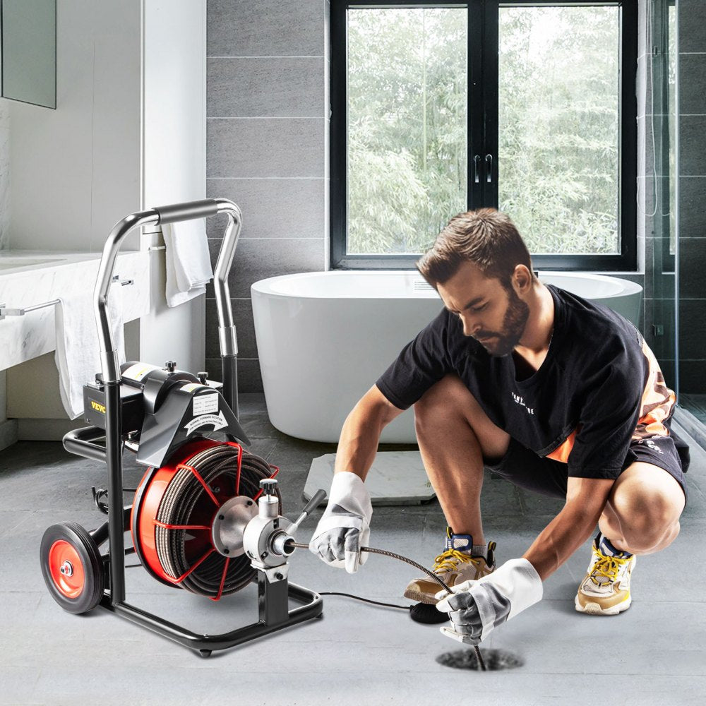 D1000 - VEVOR 75 Ft Durable Electric Drain Cleaner with Cutters