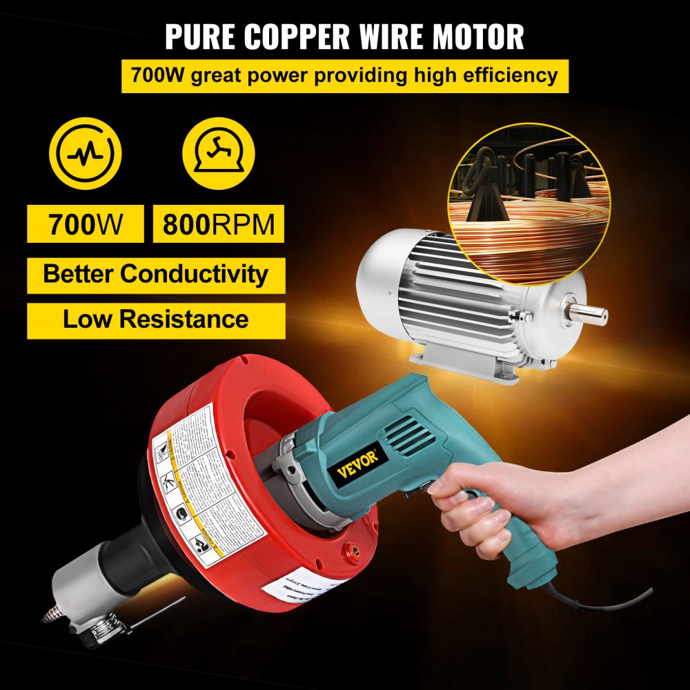 010694421272 - 26ft Portable Electric Drain Auger Cleaner for Unclogging