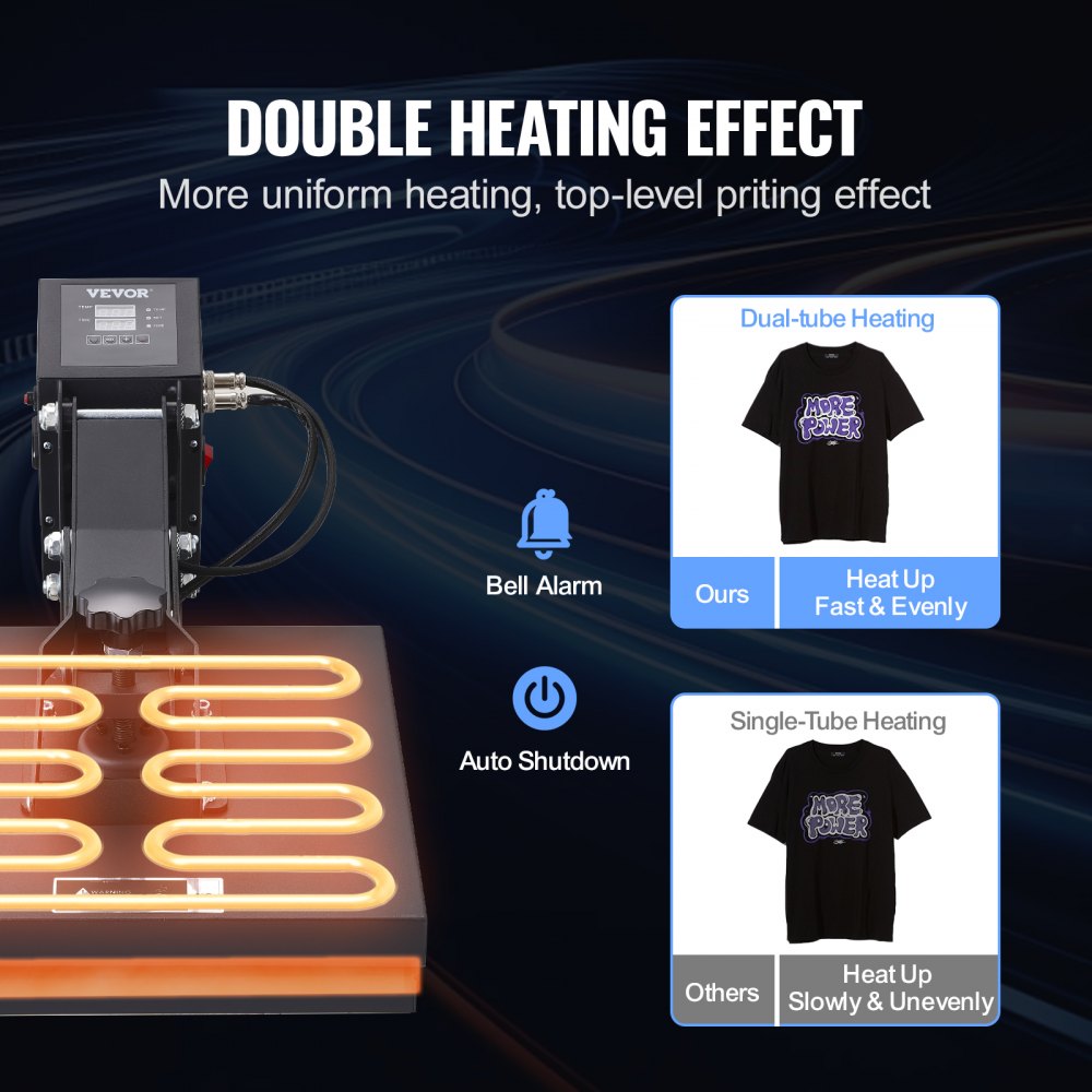 WBFHPM3804 - VEVOR 15" Heat Press for T-Shirts with Digital Control