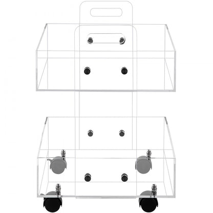 010952135555 - Stylish Acrylic Cart with 2 Tiers & 66lbs Capacity