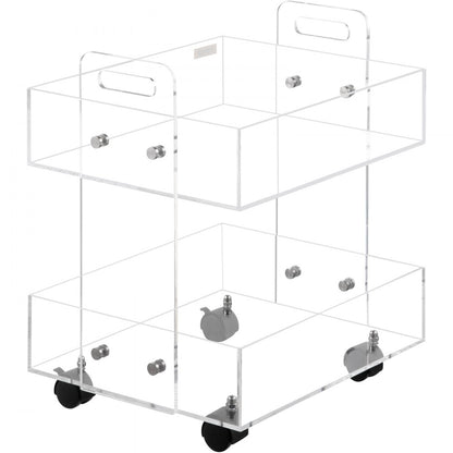 010952135555 - Stylish Acrylic Cart with 2 Tiers & 66lbs Capacity