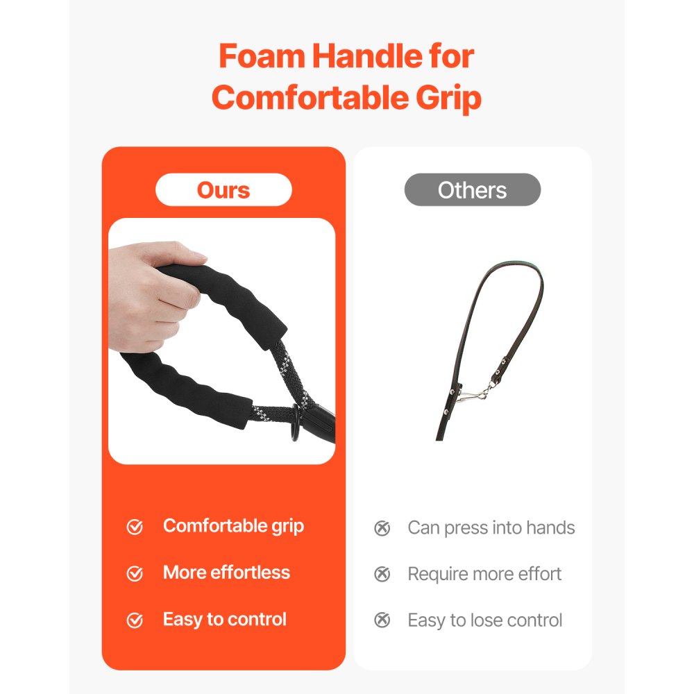 CWS-12mm-6FT - Durable 6ft Nylon Dog Leash with Comfortable Handle & Waste Bag Holder