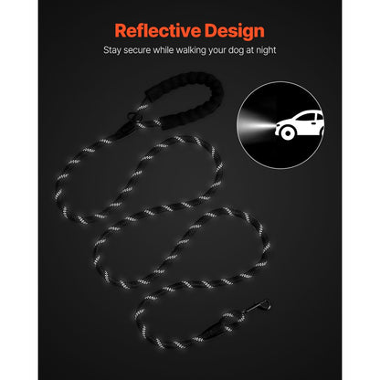 CWS-12mm-6FT - Durable 6ft Nylon Dog Leash with Comfortable Handle & Waste Bag Holder