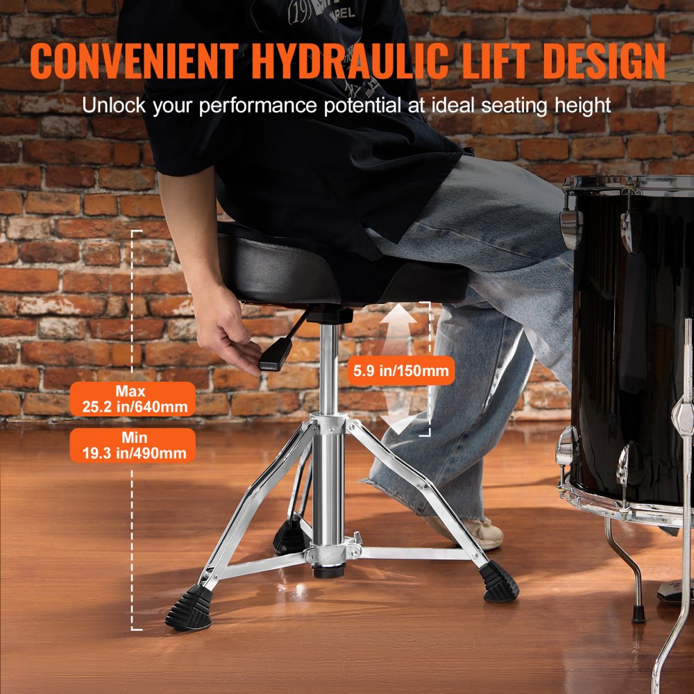 ADT-50 - Adjustable Hydraulic Drum Throne, 19.3-25.2 in Height, 500 lbs Limit