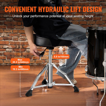 ADT-50 - Adjustable Hydraulic Drum Throne, 19.3-25.2 in Height, 500 lbs Limit