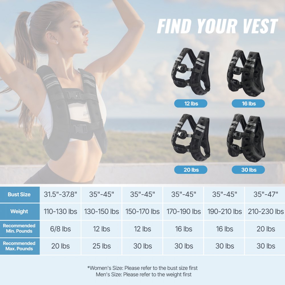 JS-VEST005-1 - 12lb Neoprene Weighted Vest with Pockets & Adjustable Fit