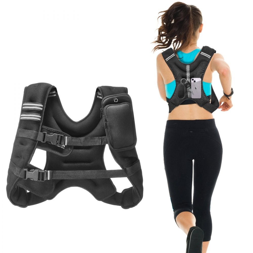 JS-VEST005-1 - 12lb Neoprene Weighted Vest with Pockets & Adjustable Fit