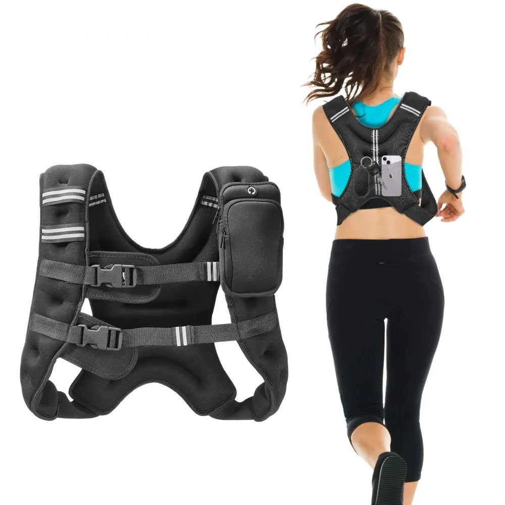 JS-VEST005-2 - Adjustable 16lb Neoprene Weighted Vest with Pockets