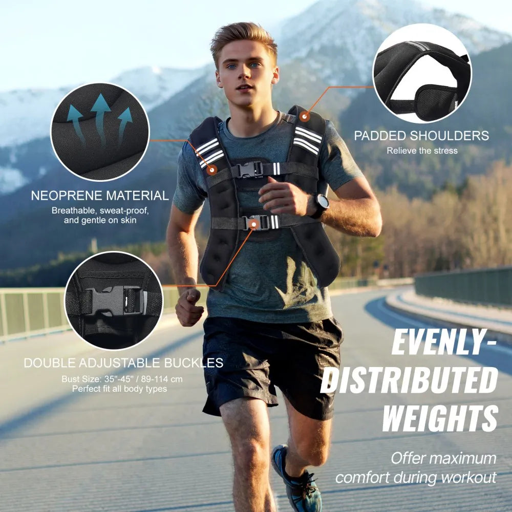 JS-VEST005-3 - Breathable Weighted Vest with Pockets for Custom Fit