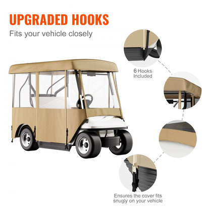 010969049626 - Waterproof 4-Person Golf Cart Cover, 78.7in x 43.3in, Durable Design