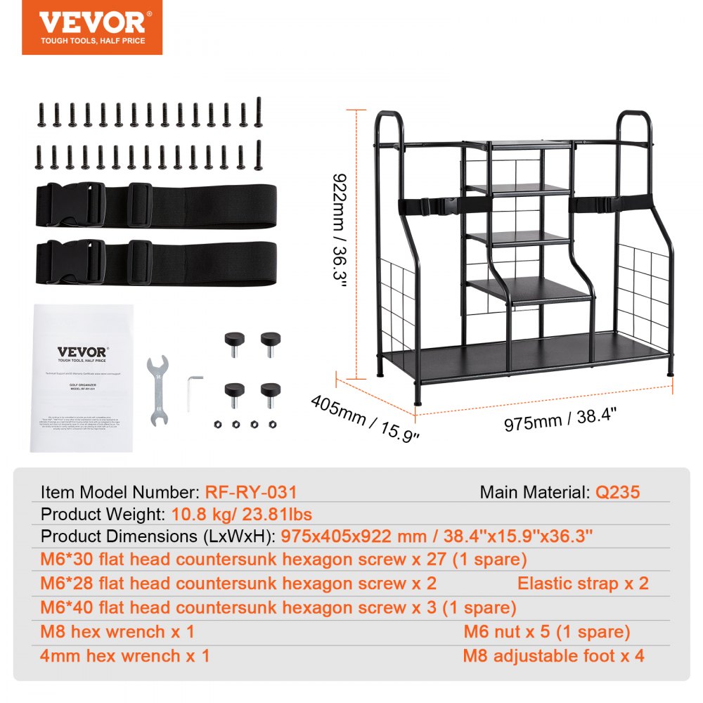 RF-RY-031 - Durable VEVOR Golf Organizer for Clubs & Accessories