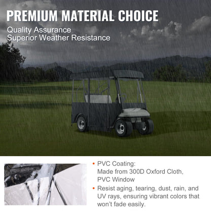 010397863296 - 4-Person Golf Cart Cover, Easy Install, Weather Protection