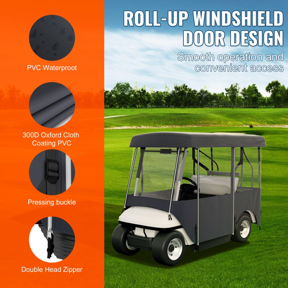010397863296 - 4-Person Golf Cart Cover, Easy Install, Weather Protection
