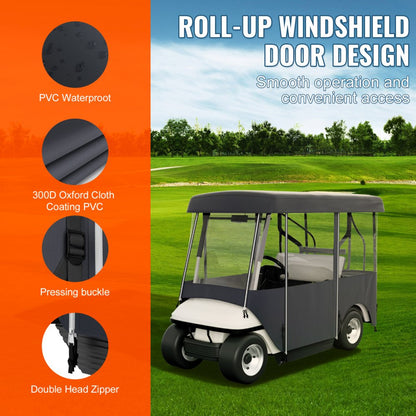 010397863296 - 4-Person Golf Cart Cover, Easy Install, Weather Protection