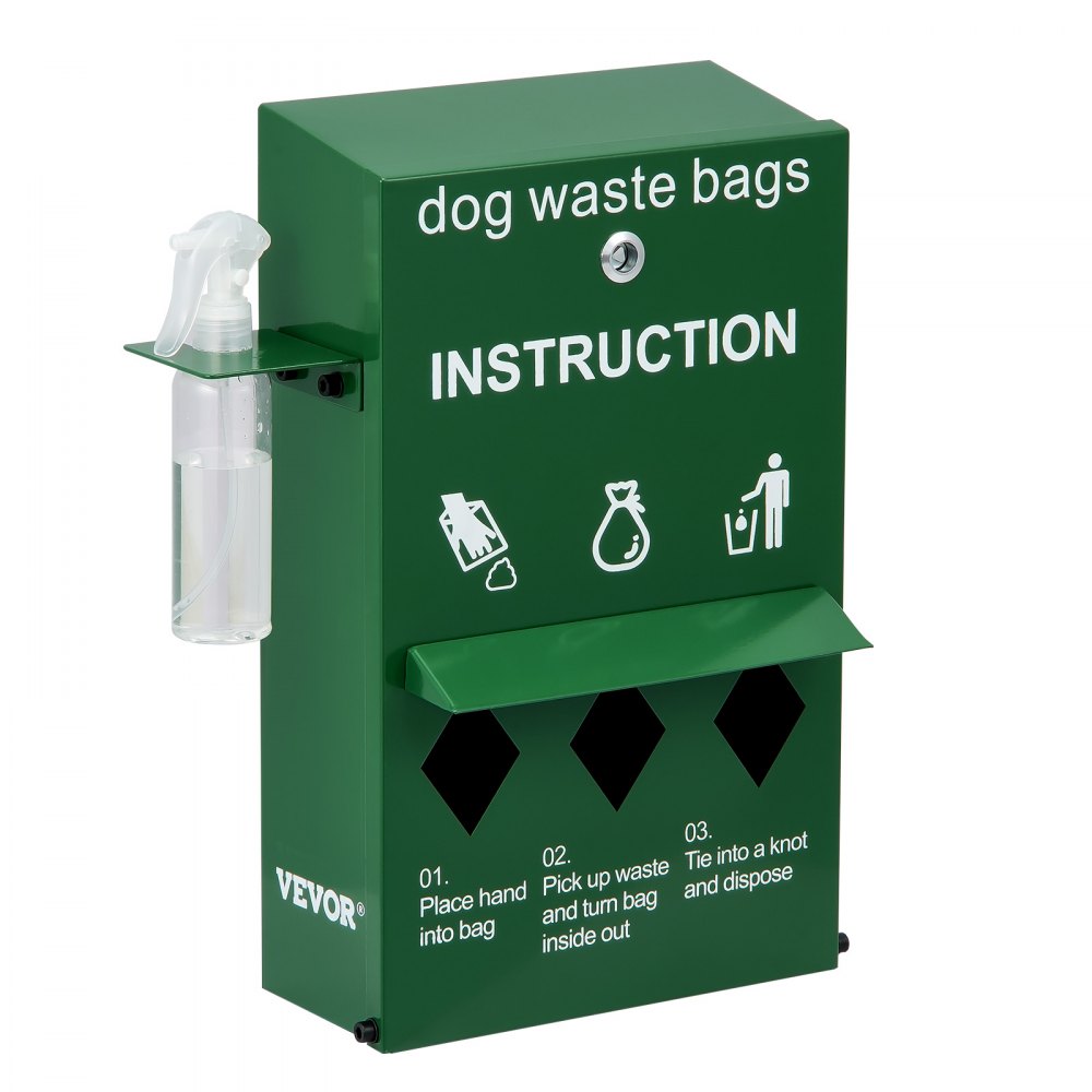 HBD008-3 - Durable Steel Dog Waste Station with 600 Bags & Cover