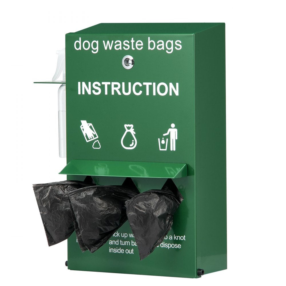 HBD008-3 - Durable Steel Dog Waste Station with 600 Bags & Cover