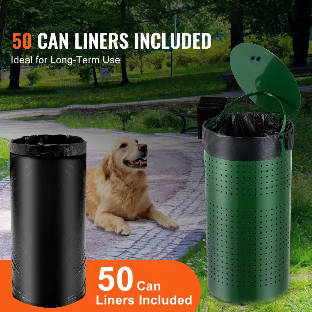 HBD008-4 - 11.5-Gallon Weather-Resistant Dog Waste Bin with Lid