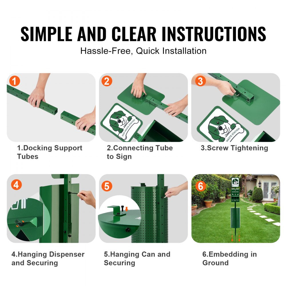 HBD008-2 Green 11.5-Gallon Dog Waste Station with 600 Bags Included
