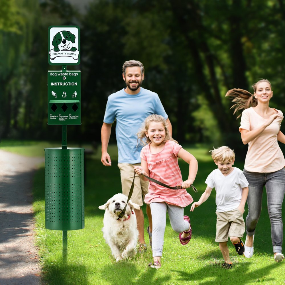 HBD008-2 Green 11.5-Gallon Dog Waste Station with 600 Bags Included