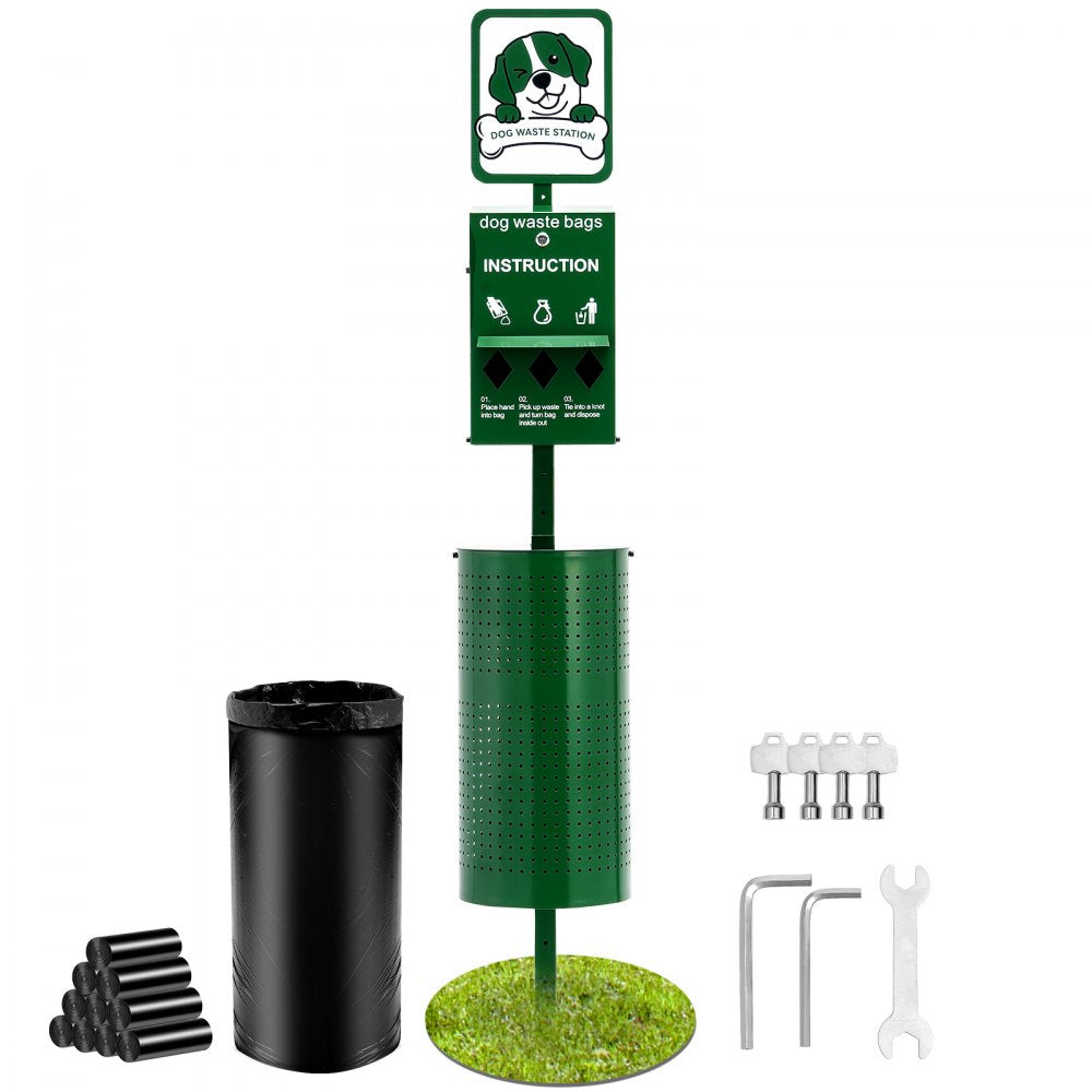 HBD008-2 Green 11.5-Gallon Dog Waste Station with 600 Bags Included