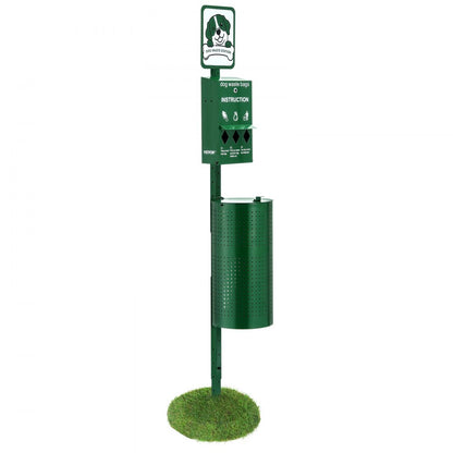 HBD008-2 Green 11.5-Gallon Dog Waste Station with 600 Bags Included