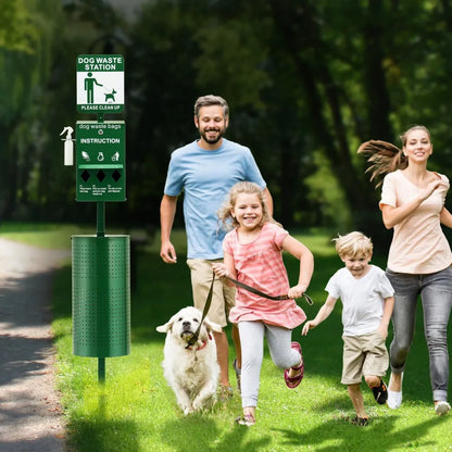 HBD008-1 - 11.5-Gallon Green Dog Waste Station with 600 Bags