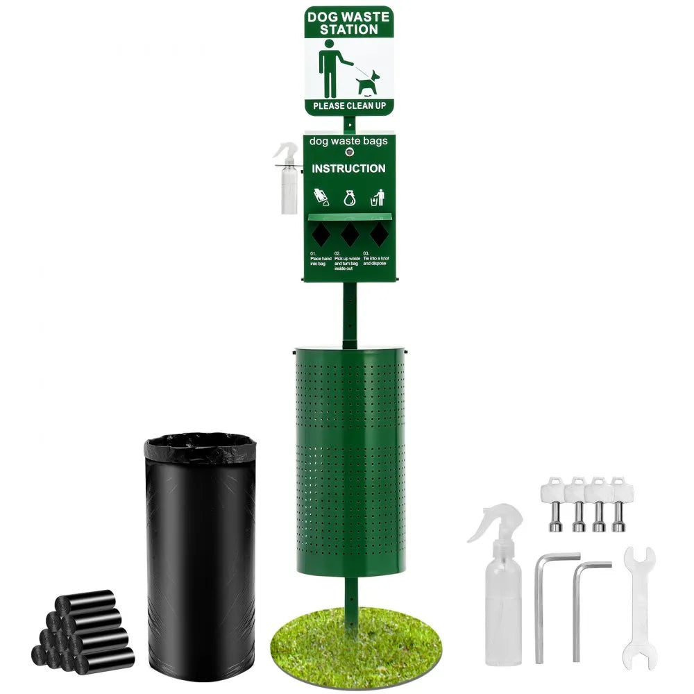 HBD008-1 - 11.5-Gallon Green Dog Waste Station with 600 Bags