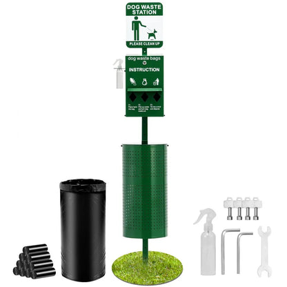 HBD008-1 - 11.5-Gallon Green Dog Waste Station with 600 Bags