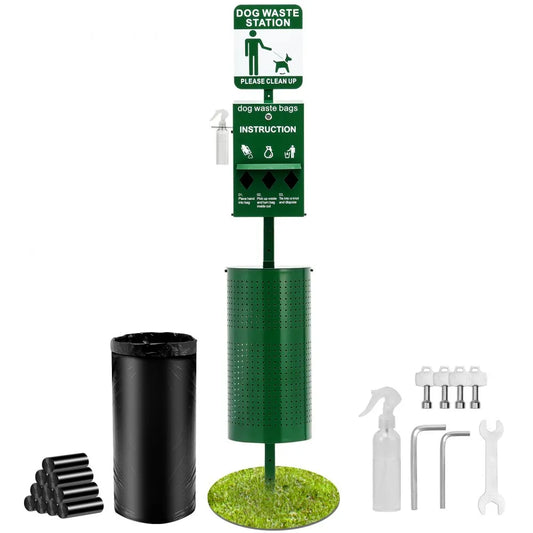 HBD008-1 - 11.5-Gallon Green Dog Waste Station with 600 Bags