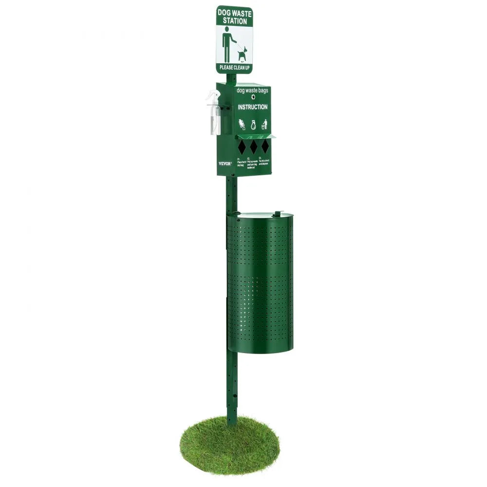 HBD008-1 - 11.5-Gallon Green Dog Waste Station with 600 Bags