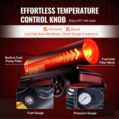 ZB-K175 - 175,000 BTU Portable Kerosene Heater for Factories and Farms