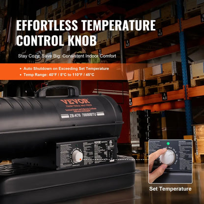 ZB-K70 - 70,000 BTU Kerosene Air Heater for Large Spaces