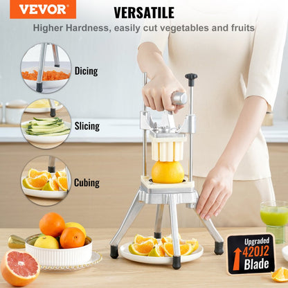 QTJ-J002 - Heavy-Duty Aluminum Vegetable Chopper with 4 Blades