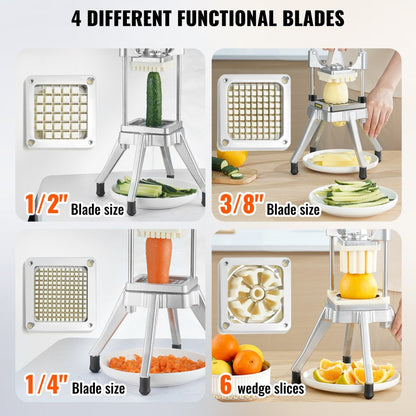 QTJ-J002 - Heavy-Duty Aluminum Vegetable Chopper with 4 Blades