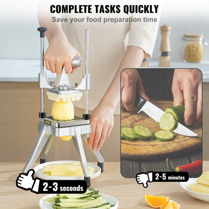 QTJ-J002 - Heavy-Duty Aluminum Vegetable Chopper with 4 Blades