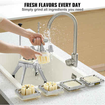 QTJ-J002 - Heavy-Duty Aluminum Vegetable Chopper with 4 Blades
