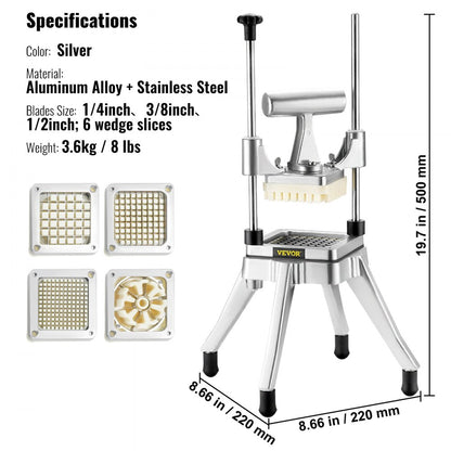 QTJ-J002 - Heavy-Duty Aluminum Vegetable Chopper with 4 Blades
