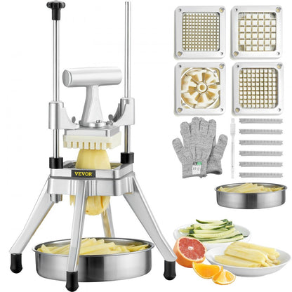 QTJ-J002 - Heavy-Duty Aluminum Vegetable Chopper with 4 Blades