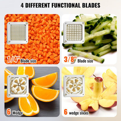 QTJ-J002XF - Heavy-Duty French Fry Cutter with Multiple Blades