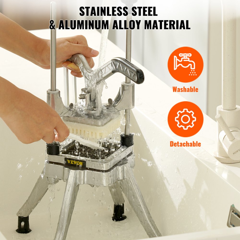 QTJ-J002X - Heavy-Duty Stainless Steel Vegetable Chopper with 4 Removable Blades