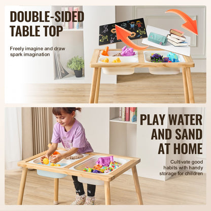 JRG-SKU2S - 32.1"x23.6" Pine Sensory Table for Kids' Creative Play