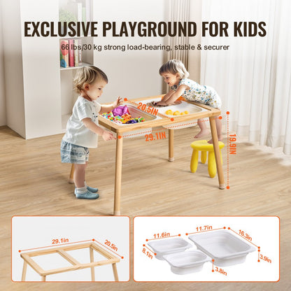 JRG-SKU2S - 32.1"x23.6" Pine Sensory Table for Kids' Creative Play