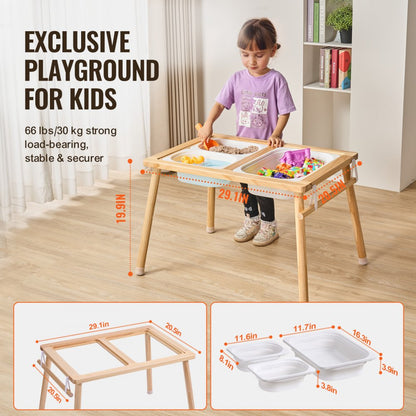 JRG-SKU3S - 32.1" VEVOR Toddler Sensory Table with Storage Bins