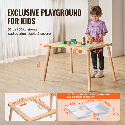 JRG-SKU1S - 32.1" Sensory Play Table for Toddlers with Double-Sided Tops