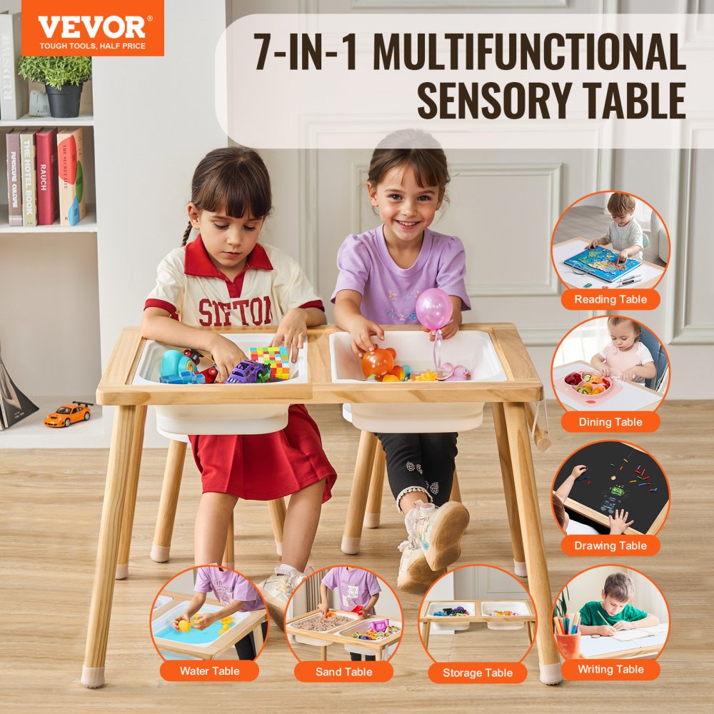 JRG-SKU4S - Multi-Activity Pine Table & Stool Set for Toddlers