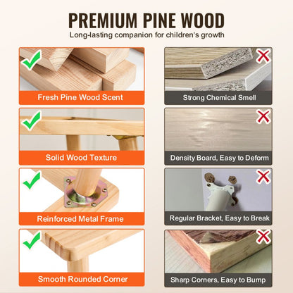 JRG-SKU4S - Multi-Activity Pine Table & Stool Set for Toddlers