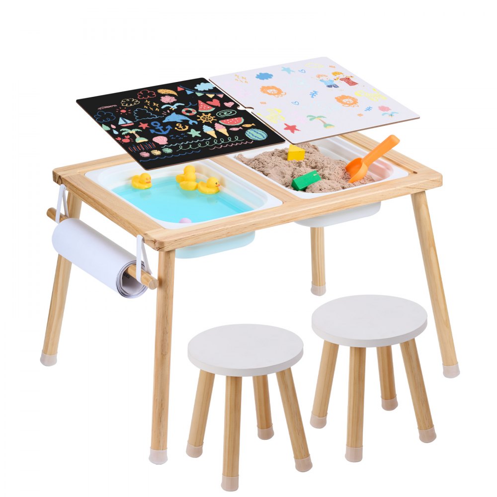 JRG-SKU4S - Multi-Activity Pine Table & Stool Set for Toddlers