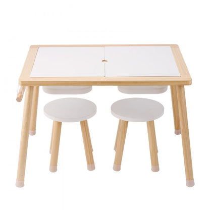 JRG-SKU4S - Multi-Activity Pine Table & Stool Set for Toddlers
